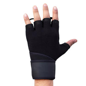 Gants de sport en néoprène antidérapants à demi-doigts, surface en silicone respirante pour la musculation, l'entraînement physique, unisexe, avec bandages de poignet - Product Image 3