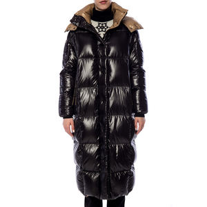 Piumino lungo da donna di alta qualità con cappuccio nero piumino Parka leggero per l'inverno - Product Image 3