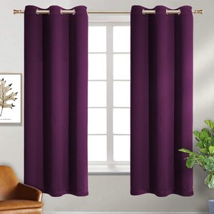 Commercio all'ingrosso personalizzato 42 pollici termoisolante in Grommet oscuramento camera oscurante <span class=keywords><strong>tende</strong></span> e mantovane di colore nero - Product Image 3