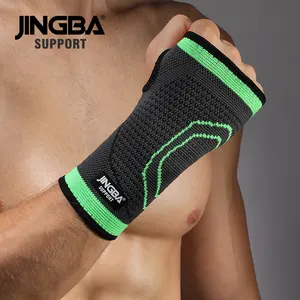 JINGBA OEM/ODM Nylon Wrist Support Knitted Elastic Breathable Wrist Thumb Brace Sports Palm Protection for Gym Exercise Training