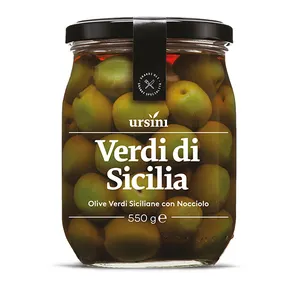 Olivas verdes italianas em brine 545g-alta qualidade