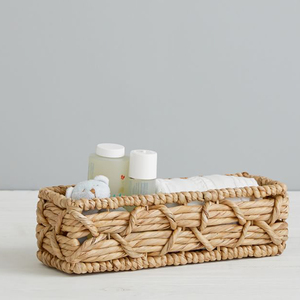 Ensemble de 4 paniers de rangement en jacinthe d'eau faits à la main, écologiques, en rotin tressé, pour vêtements - Prix abordable - Product Image 5