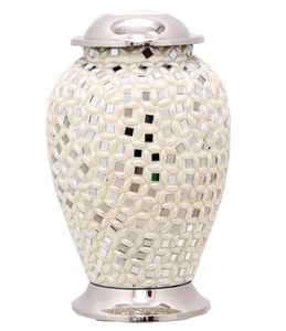 Urne funéraire pour adulte en miroir, artisanale, urne de crémation en miroir, mosaïque, urne pour adulte en métal, urne funéraire - Product Image 6