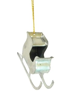 METAL SILVER SANTA <b>CAR</b> SLAGE CHRISTMAS DECORATION HANGING <b>ORNAMENT</b> HIGH QUALITY METAL CHRISTMAS TREE DECORATION - Product Image 1