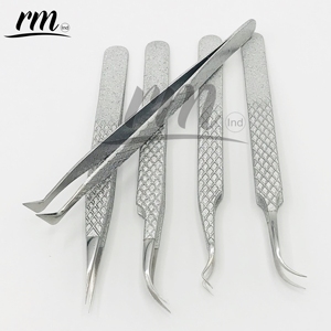 Diamond Grip Tweezers Professional <b>Eyelash</b> Extensions High Quality Stainless Steel Coated Glitter Color Volume <b>Applicator</b> Model - Product Image 2