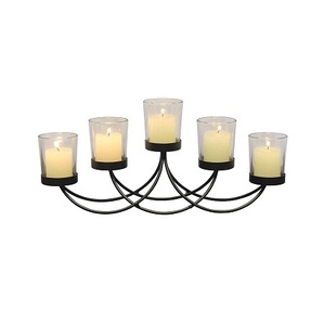 เชิงเทียนโลหะและคริสตัลพร้อมชามดอกไม้เชิงเทียนสำหรับตกแต่งบ้านและงานแต่งงาน - Product Image 4