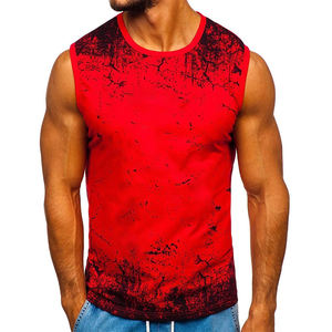 Chaleco de gimnasio estampado para hombre, camiseta sin mangas para correr, transpirable, Fitness, entrenamiento, deportes, sublimación - Product Image 2