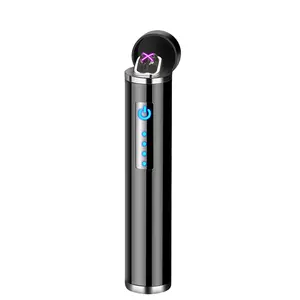2010 حديثا مخصص شعار لمس الاستشعار USB قابلة للشحن ولاعة السجائر مع أسطواني مزدوجة قوس أخف windproof