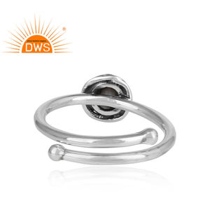 Bague en pierre précieuse blanche naturelle Howlite, anneaux empilables, vente en gros, bijoux en argent 925, coupé ronde, styliste, possibilité de vente en gros - Product Image 4