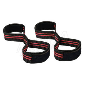 Durable Weight Lifting Wrist <b>Straps</b> Figure 8 Padded Gym Support Hand Bar Grips Figure 8 Weight Lifting <b>Straps</b> - Product Image 1