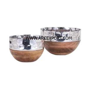 Stainless Steel and Brass <b>Orchid</b> Bowl <b>Large</b> Modern Design Decoration Fancy Food Bowl Wholesale Best Quality Hammered Dates Bowl - Product Image 5