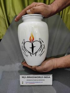 Suministros funerarios de calidad de urna conmemorativa de aluminio Brassworld India - Product Image 5