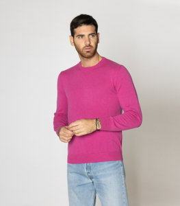 Abbigliamento uomo all'ingrosso puro cashmere maglione girocollo blu pullover uomo per l'inverno - Product Image 2