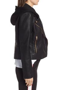 The Best Quality Long Sleeve Hooded Motorcycle Zipper Women Leather <b>Jacket</b> - Product Image 4