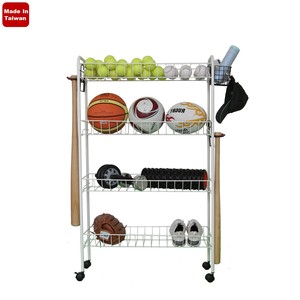 carrito de mano con ruedas <span class=keywords><strong>para</strong></span> almacenamiento de garaje estante de baloncesto <span class=keywords><strong>para</strong></span> balones sala de equipamiento deportivo estad - Product Image 6