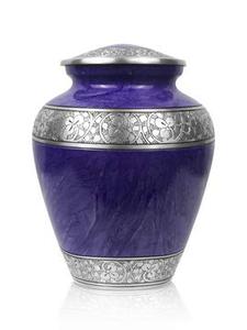 Urna Funeraria de Metal Esmaltado Morado para Cenizas Humanas Adultas, Urna Decorativa Conmemorativa para Entierro, Contenedor para Guardar Cenizas - Product Image 4
