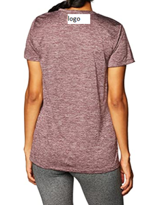 Camiseta de manga corta con cuello en V para mujer, ropa de punto importada con cierre a máquina, 100% - Product Image 4