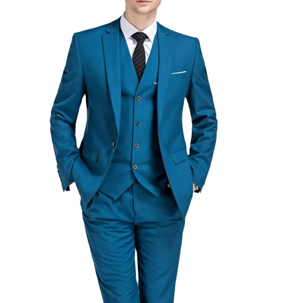 Traje de negocios con logotipo personalizado para hombre, traje de negocios italiano de 3 piezas, para boda y negocios, 2022