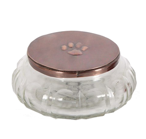 Glass <b>Pet</b> Cremation <b>Urn</b>, Paw Mark <b>Urn</b> Glass Paw Mark <b>Pet</b> <b>Urn</b> Glass Heart Shape <b>Pet</b> <b>Urn</b> Paw Mark Print <b>Pet</b> <b>Urn</b> - Product Image 2