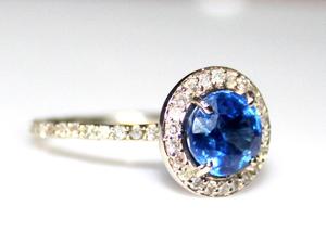 Elegante anillo de bodas de oro blanco con diamantes, joyería de compromiso de diseño único, de corte de zafiro azul Natural piedra preciosa, joyería fina clásica - Product Image 4