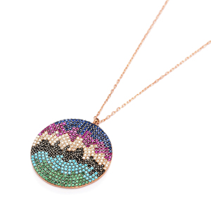 Collier rond en pierre de Zircon, bijou circulaire de 29mm, fait à la main, vente en gros, nouvelle collection 925 - Product Image 2