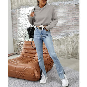 GAF Wholesale Fitness Women's Workout Gym Hoodies Custom Athletic Women Slim Fit Casual Stylish Cropped Hoodie - Product Image 3