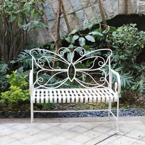 Banc de jardin en acier papillon pliable Vintage, meubles d'extérieur pliables et en métal en fer pour parc, Patio