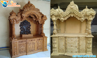 Temple moderne en teck, style indien du Sud, sculpté à la main, avec des motifs Gopuram, pour les clients australiens.