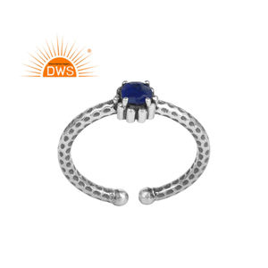 Natural Blue Lapis Lazuli <b>Ring</b> Antique Looking 925 Sterling Silver Designer <b>Adjustable</b> <b>Ring</b> Jewelry Manufacturer - Product Image 1