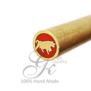 Pasadores de mango de cuchillo de mosaico de toro de imitación antiguo, tubo de latón de alta calidad de 8,53mm de diámetro, hacha de espada con logotipo personalizado de 5 pulgadas de largo - Product Image 1