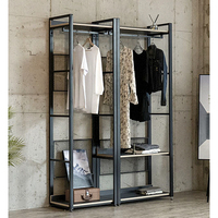 Armoire d'angle moderne et élégante Monster Furniture avec étagères ouvertes pour chambres d'hôtel et villas à piscine