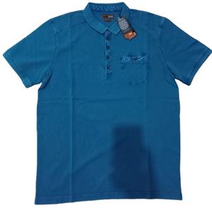 Men's Comfortable <b>Half</b> Sleeve 100% Cotton for Polo T-<b>Shirt</b> <b>Button</b> <b>Shirt</b> in Solid Blue for Summer - Product Image 1