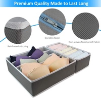 Boîtes de rangement 4-PC Organisateurs de tiroirs de sous-vêtements, sacs de rangement en tissu et sacs de rangement sous le lit pour vêtements