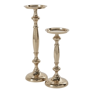 Nouvel ensemble de 3 bougeoirs en forme de pilier pour décoration intérieure et extérieure, bougeoirs faits à la main pour bougies chauffe-plat, finition couleur or - Product Image 4