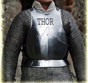 ชุดเกราะยุคกลางสำหรับสะสมกล้ามเนื้อ,สายหนังสีเงิน SCA - Product Image 4