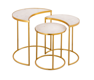 Table basse extensible en marbre, tendance 2021, table basse moderne de luxe élégante en métal pour salons et chambres - Product Image 3