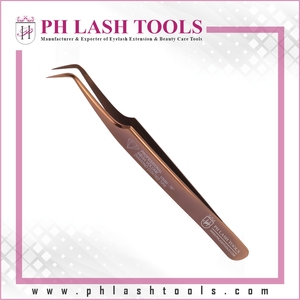 Oro rosa extensión de pestañas volumen pinzas 10mm 75 grado nuevo modelo pinzas para Lash extensiones pinzas de etiqueta privada - Product Image 2