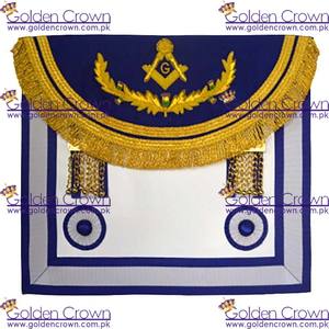 Delantal bordado hecho a mano Scottish Rite Master Mason-Azul claro con vinicultura | Proveedor de delantal Masonic Regalia - Product Image 4