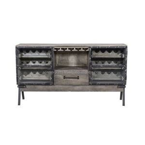 standard traditional best selling Promotional furniture bar cabinet wine rack display unit wine bottle holder sideboard
