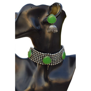 Collar de Gargantilla con Piedras de Imitación de Plata, Estilo Tradicional Indio, Diseño Moderno 2025, para Mujeres y Niñas - Product Image 2