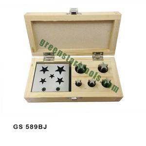 Juego de 7 cortadores de discos en forma de estrella con caja de madera GS 589BJ herramientas de joyería para joyeros - Product Image 1