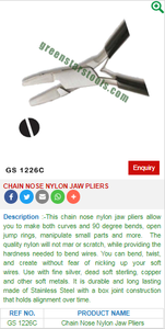 Alicates de mandíbula de nailon con punta de cadena GS 1226C Herramientas de joyería para joyeros - Product Image 2
