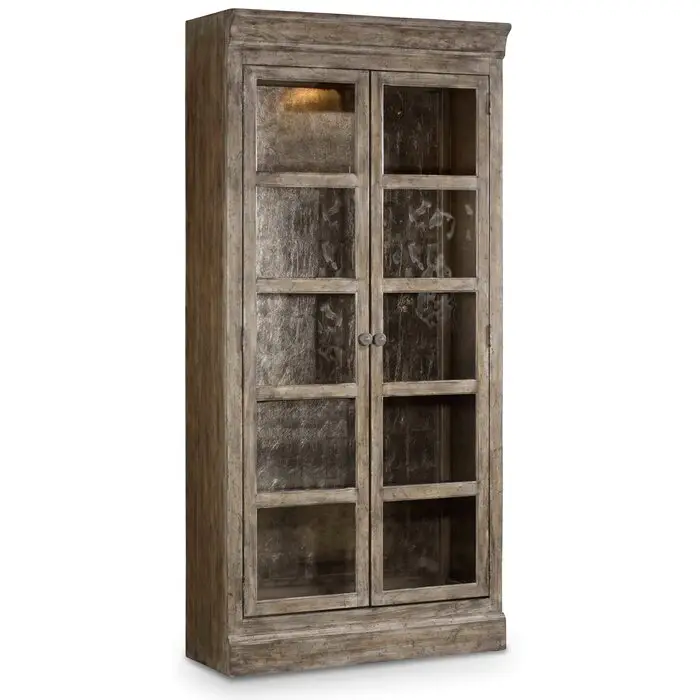 wooden Antique Dark Walnut Roslyn County Bunching Curio Cabinet