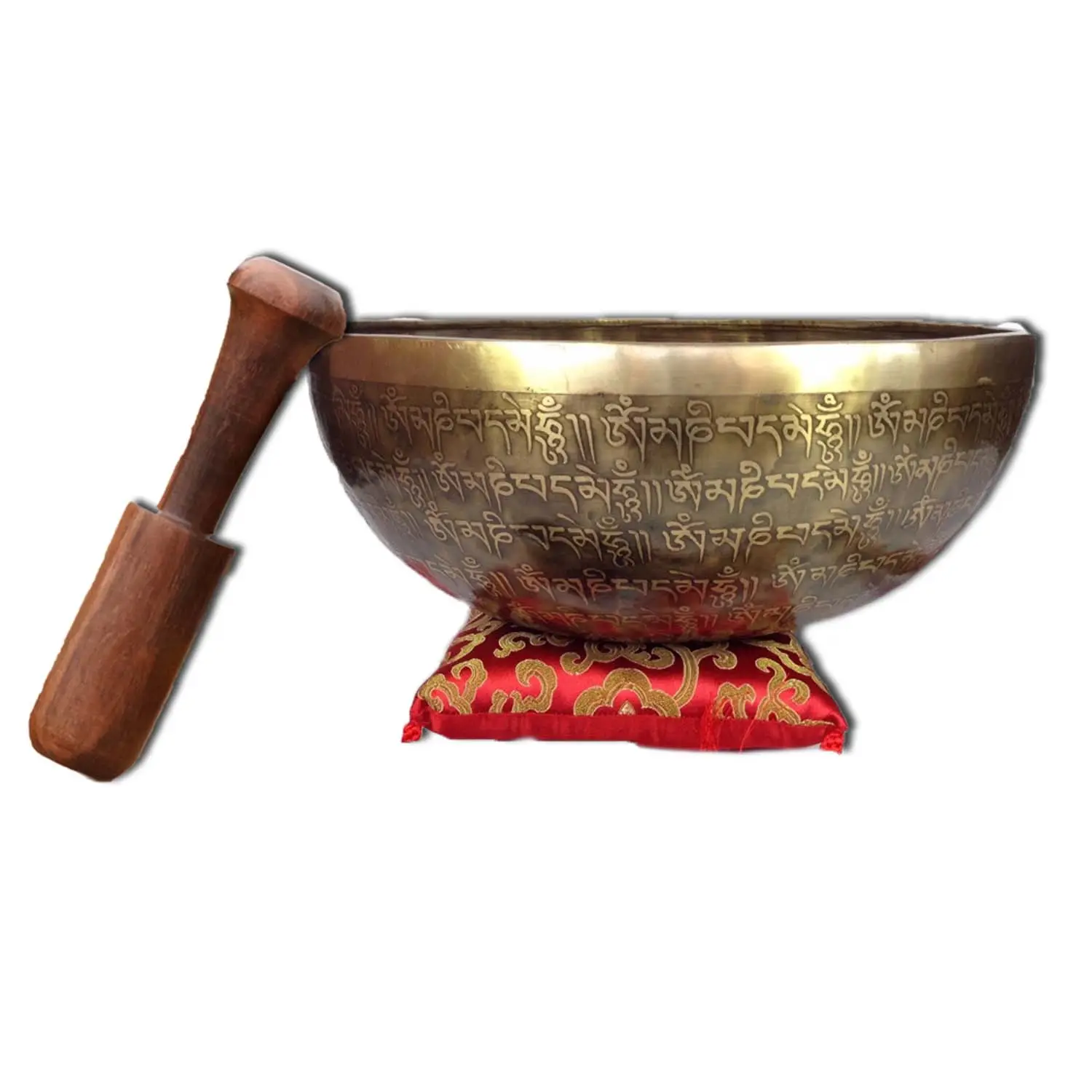 Bol de chant en métal Bronze, fait à la main Mantra, Om Mani Padme Hum, grand bol de chant tibétain pour la méditation