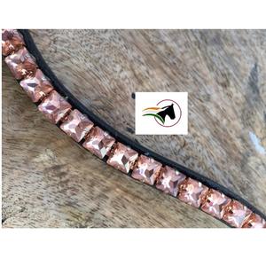 Bandeau de tête de cheval en cristal opale or rose à changement rapide, 8 mm, bande de bride en strass de luxe avec système d'échange facile à crochets et boucles - Product Image 3