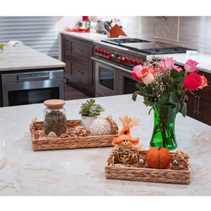 Plateau de service rectangulaire en rotin tressé à la main, plateau en rotin avec poignée, vente en gros, fabriqué au Vietnam - Product Image 2