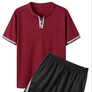 Conjunto de Camiseta de punto para hombre, ropa de dormir ajustada con serigrafía ecológica - Product Image 1