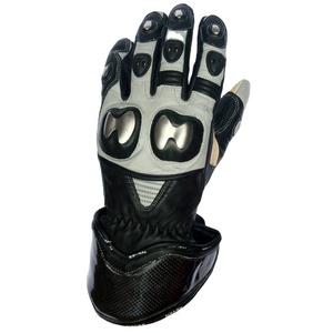 Guantes de Carreras de Cuero Kraven, Protección Completa para los Dedos y la Palma, Transpirables, con Cierre de Cremallera, para Motociclismo, Universales para Hombre - Product Image 1