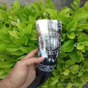 Tasse en corne de gravure de bateau VIKING de haute qualité - Product Image 2