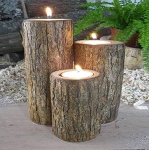 Candelabro de metal hecho a mano, soporte de madera con luz de té, decoración sostenible, soporte de vela de Aroma - Product Image 2